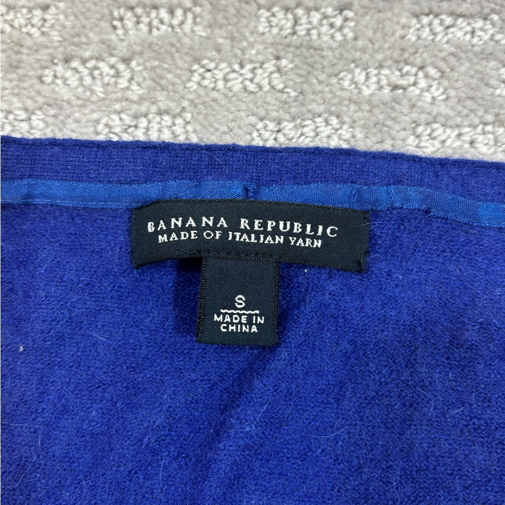Banana Republic Cardigan Womens S Blue Italian Yarn Wool Blend V Neck Sweater - Picture 2 of 5